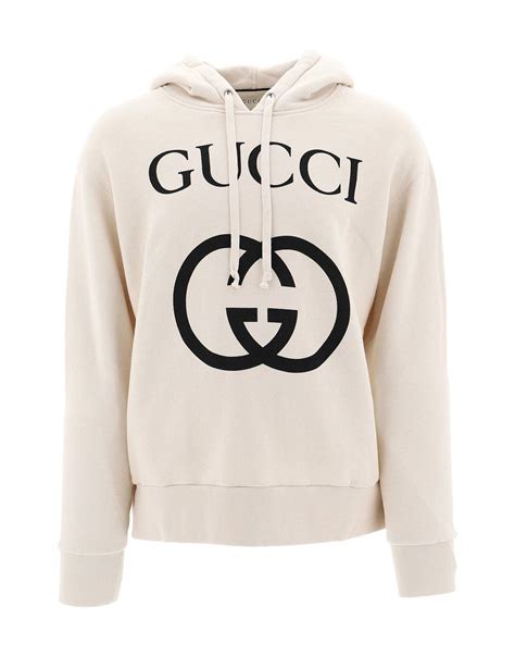 gucci logo print hoodie|white gucci logo hoodie men.